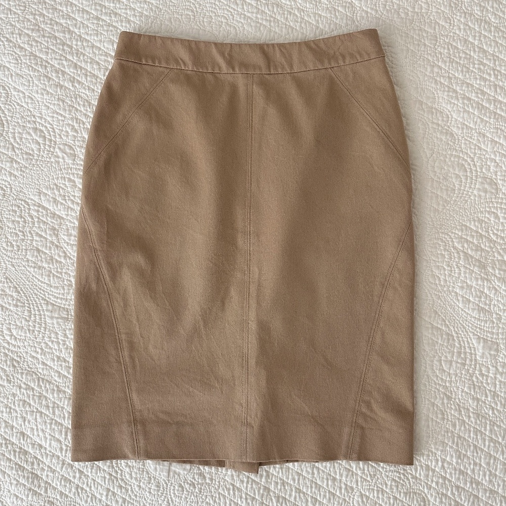 Ann Taylor Stretch Pencil Skirt Women’s 00 Petite Tan Khaki